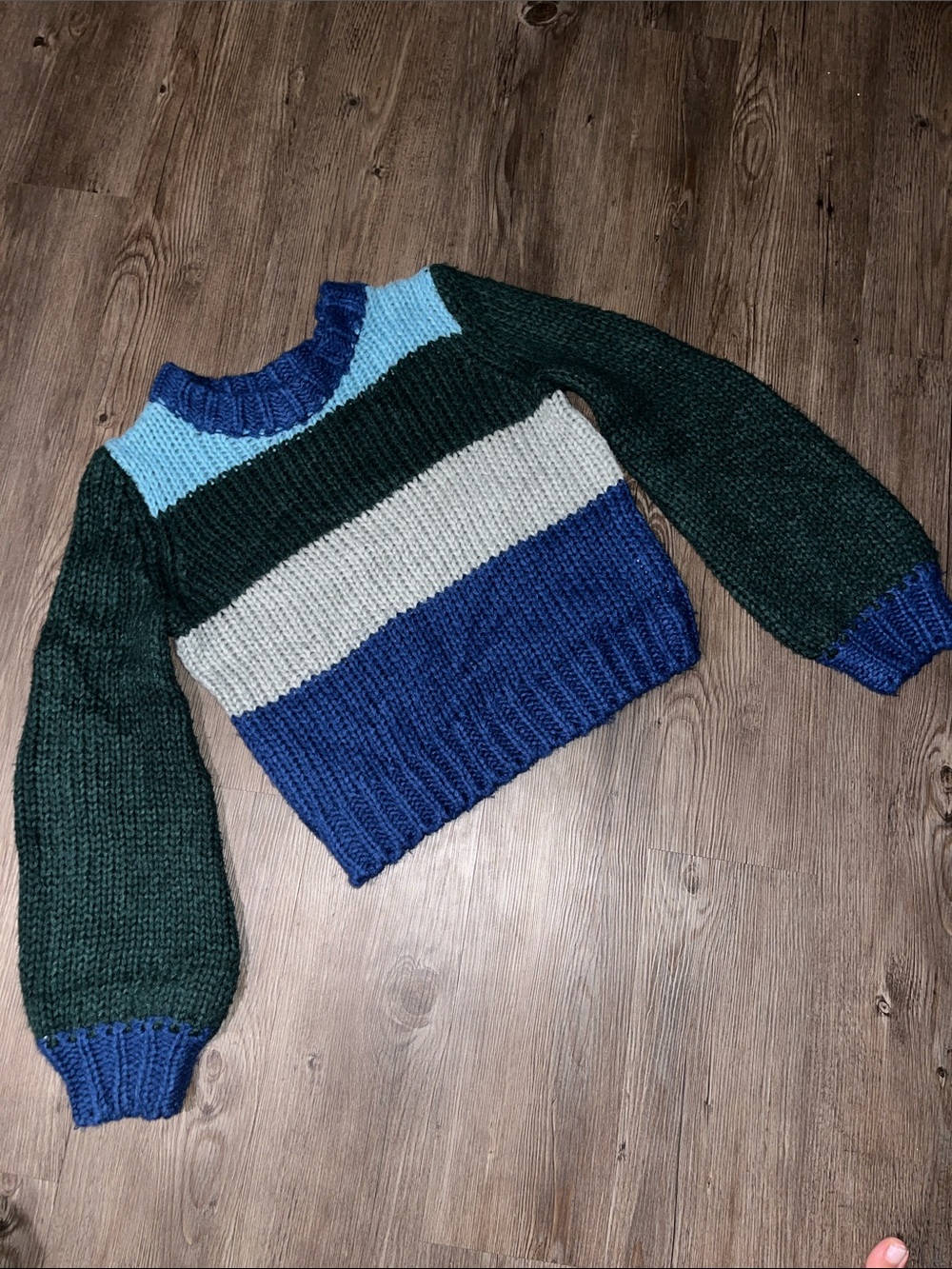 REBECCA MINKOFF Striped Ribbed Crew Sweater